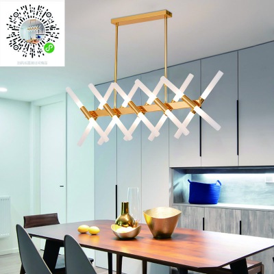 餐廳吊燈 北歐燈具現(xiàn)代簡(jiǎn)約創(chuàng)意個(gè)性藝術(shù)吧臺(tái)燈宜家輕奢led長(zhǎng)條燈