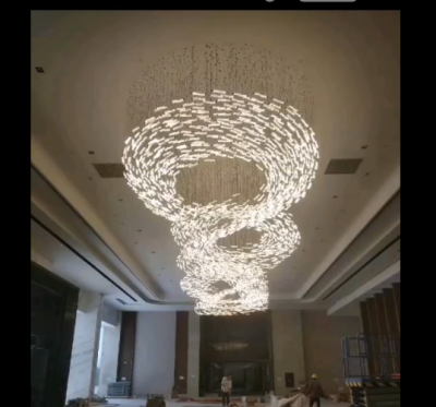 酒店大型燈飾售樓處沙盤(pán)區(qū)大型吊燈